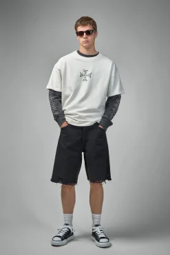 Askyurself Frayed Baggy Denim Shorts - LABELS