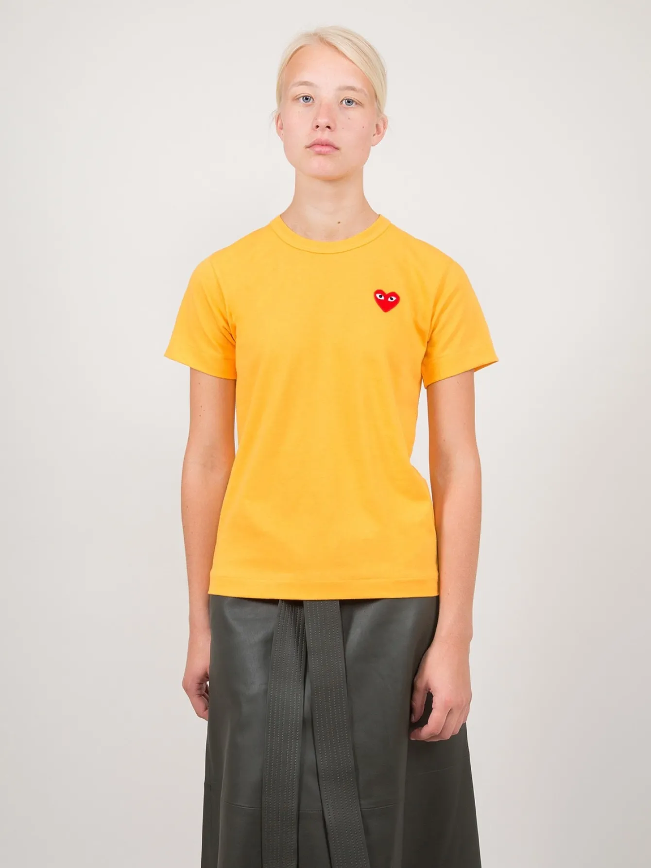 Comme Des Garcons Yellow Purple Small Heart Tee - LABELS