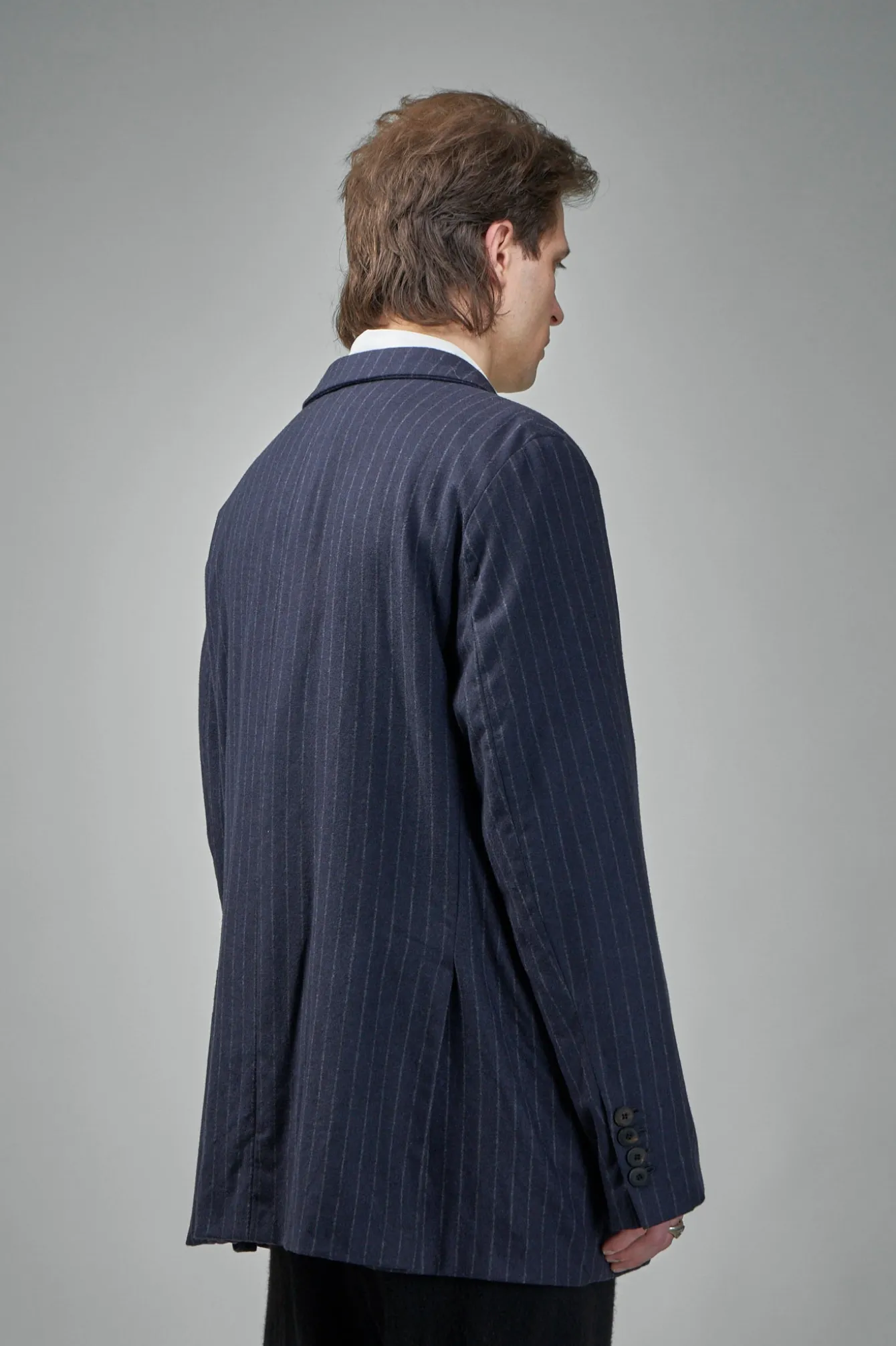 Geoffrey B. Small EV8J10 Handmade Elongated Double-Breasted, 6 Buttons, Double Vent Tailored Jacket - LABELS
