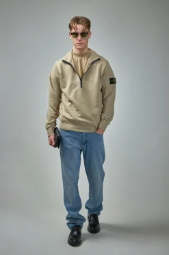 Stone Island Half Zip Sweatshirt with Standing Collar - LABELS
