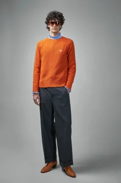 Valentino Shetland Wool Crewneck Jumper with Vlogo Embroidery - LABELS